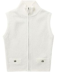 Alessandra Rich - Pocket-detail Zip-front Knitted Top - Lyst