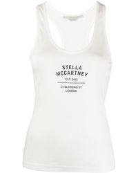 Stella McCartney - Top con logo estampado y espalda de nadador - Lyst