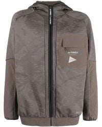 adidas - X And Wander Brown Hooded Fleece Jacket - Lyst