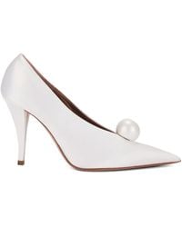 retroféte - 95Mm Corinna Pearl-Embellished Satin Pumps - Lyst