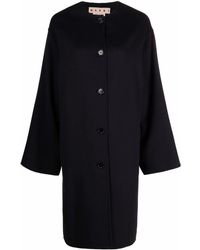 Marni - Long-sleeved Virgin Wool-blend Cardi-coat - Lyst