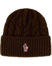 Moncler - Cable-Knit Logo-Patch Beanie Hat - Lyst