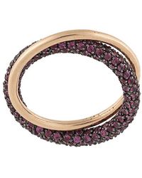 DALILA BARKACHE - 18Kt Rose Double Ruby Pavé Ring - Lyst