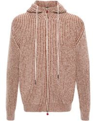 Kiton - Cardigan En Maille Nervurée À Capuche - Lyst