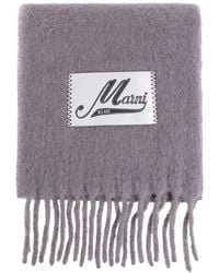 Marni - Logo-Patch Fringed Scarf - Lyst