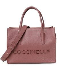 Coccinelle - Logo-Embossed Grained Leather Tote Bag - Lyst