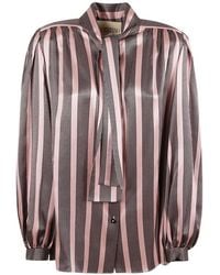 Valentino Garavani - Striped Long-Sleeve Shirt - Lyst