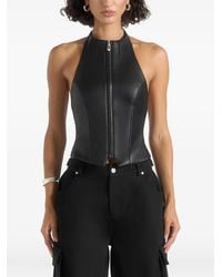 Manière De Voir - Claudette Halterneck Backless Faux-Leather Top - Lyst