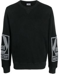 DIESEL - Logo Print Chunky-Knit Jumper - Lyst