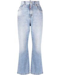 DSquared² - High-waisted Cropped Flared Jeans - Lyst