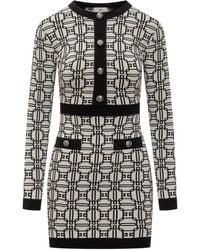 Elisabetta Franchi - Mini-Jurk Met Intarsia Logo - Lyst