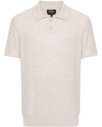 A.P.C. - Jay Open-knit Polo Shirt - Lyst