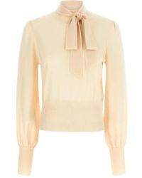 Zimmermann - Pussybow Puff-Sleeve Blouse - Lyst