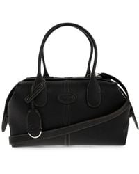 Tod's - Logo-Patch Pebbled Leather Shoulder Bag - Lyst