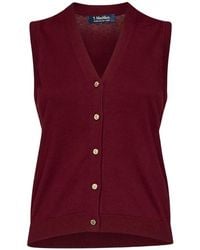 Max Mara - Jewel-Button V-Neck Sweater - Lyst