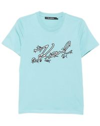 Karl Lagerfeld - Logo-Embroidered T-Shirt - Lyst