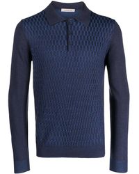 Corneliani - Patterned Intarsia-Knit Polo Shirt - Lyst
