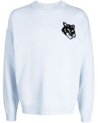 Maison Kitsuné - Intarsia-Knit Logo Wool Jumper - Lyst