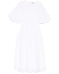 Gabriela Hearst - Frayed-Edge V-Neck Dress - Lyst