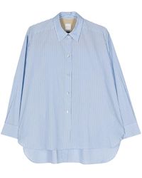 Paul Smith - Button-detail Striped Cotton Shirt - Lyst