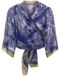 Etro - Floral-print Tied Blouse - Lyst