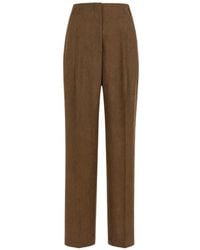 Alberta Ferretti - Pleated Belt-Loops Trousers - Lyst