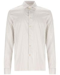 Valentino Garavani - Chemise À Rayures En Coton Et Soie À Manches Longues - Lyst