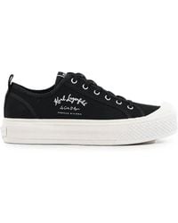 KARL LAGERFELD - Logo-Embroidered Platform Sneakers - Lyst