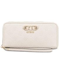 Guess - Anise Logo-Embossed Zip-Around Wallet - Lyst