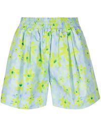 Marni - Watercolour Floral-Pattern Cotton Shorts - Lyst