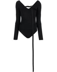 Ferragamo - V-Neck Knitted Bodysuit - Lyst