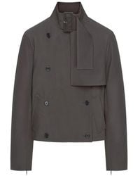 Courreges - Buckle Short Cotton Trench Coat - Lyst