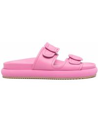 Date Side-buckle Sandals - Pink