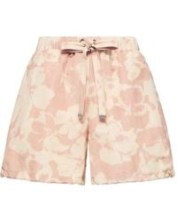 Moncler - Floral Print Chiné Shorts - Lyst