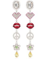 Alessandra Rich - Crystal-embellished Charm Drop Earrings - Lyst