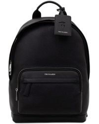 Trussardi - Pebbled-Texture Logo-Plaque Backpack - Lyst