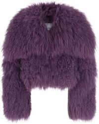 The Attico - Mongolian-Fur Long-Sleeves Jacket - Lyst