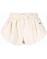 MSGM - Short De Sport En Coton À Logo Brodé - Lyst