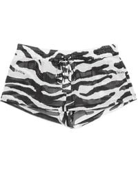 The Attico - Zebra-Pattern Drawstring Shorts - Lyst