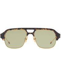 Thom Browne - Lunettes De Soleil Pilote À Effet Écaille De Tortue - Lyst