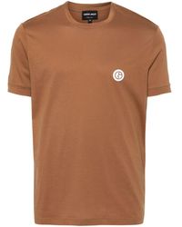 Giorgio Armani - Rubberised-logo Cotton T-shirt - Lyst