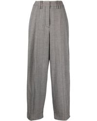 Ganni - Herringbone-pattern Trousers - Lyst