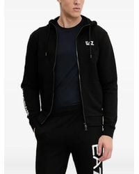 EA7 - Logo-Detail Zip-Up Hoodie - Lyst