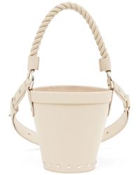 Maison Margiela Fire Woven Bucket Bag in White | Lyst