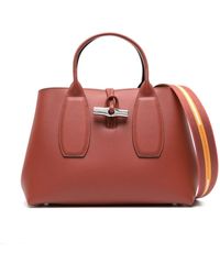 Longchamp - Medium Roseau Leather Tote Bag - Lyst