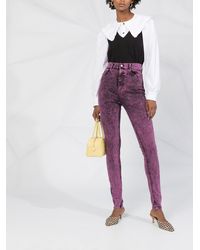 RED Valentino Vaqueros de talle alto - Morado