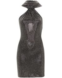 GIUSEPPE DI MORABITO - Rhinestone-Embellished Hooded Mini Dress - Lyst