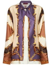 Gucci - Printed Silk Twill Shirt - Lyst