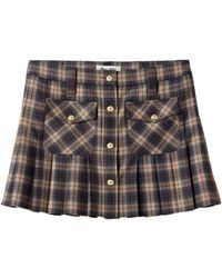 Miu Miu - Minigonna A Pieghe Tartan - Lyst