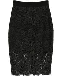 Gemy Maalouf - Lace-Embellished Pencil Mini Skirt - Lyst